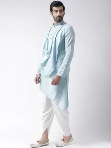 KISAH Men Blue Solid Straight Kurta