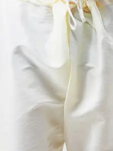 SOJANYA Men Off-White & Blue Solid Kurta Set