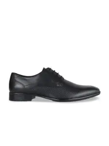 ID Men Black Leather Formal Derbys