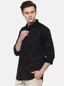 Allen Solly Men Black & White Slim Fit Printed Casual Shirt