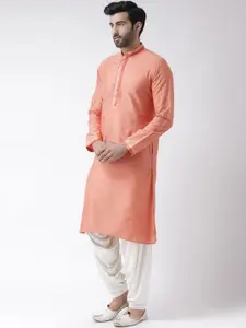 KISAH Men Coral Self Design Kurta with Patiala