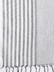 Style Quotient Women Black Striped Scarf