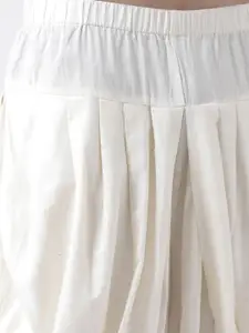 KISAH Men White & Pink Printed Kurta Set with Nehru Jacket