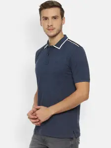 Allen Solly Sport Men Navy Blue Solid Polo Collar T-shirt