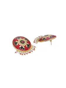 Voylla Gold-Toned & Red Circular Studs