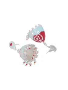 Voylla Silver-Plated Dome Shaped Jhumkas