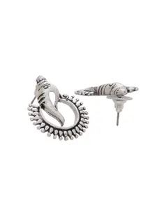 Voylla Silver-Plated Oxidised Circular Studs