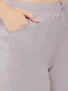 Soie Women Maroon & Grey Solid Night suit NT-100