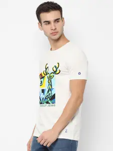 Allen Solly Sport Men White Printed Round Neck T-shirt