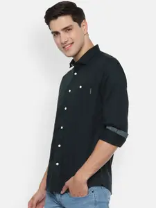 Louis Philippe Jeans Men Black Slim Fit Solid Casual Shirt