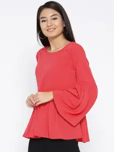 Sera Women Red Solid A-Line Top