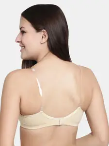 Floret Beige Pack Of 2 Solid Non-Wired Lightly Padded T-shirt Bra