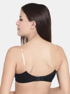 Floret Black Pack Of 2 Solid Non-Wired Lightly Padded T-shirt Bra