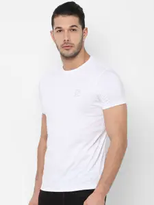 Allen Solly Men White Solid Round Neck Pure Cotton T-shirt