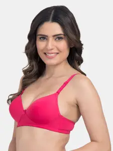 Tweens Pink Solid Non-Wired Heavily Padded Everyday Bra