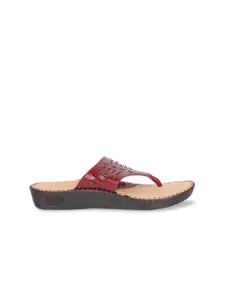 Scholl Women Maroon Solid Sandals