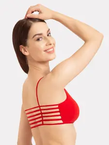 Tweens Pack Of 2 Red Solid Non-Wired Lightly Padded Everyday Bra TW-9280-2PC-RD-34B