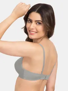 Tweens Pack Of 2 Grey Solid Non-Wired Lightly Padded T-shirt Bras TW-9199-2PC