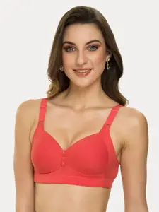 Tweens Pack Of 2 Coral Pink Solid Non-Wired Lightly Padded T-shirt Bras TLW-321-2PC-CRL