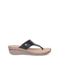 Scholl Women Black Textured Sandals
