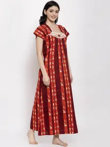 Secret Wish Orange & Red Striped Nightdress