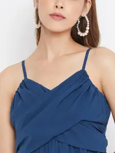 Berrylush Women Blue Solid Maxi Dress