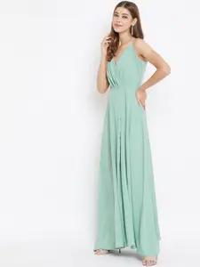 Berrylush Mint Green Monochrome Layered Maxi Dress
