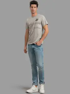 Beverly Hills Polo Club Men Grey Printed Round Neck T-shirt