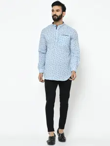 KISAH Men Woven Design Pathani Short Kurta