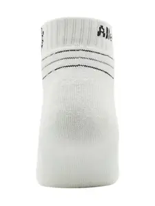 Allen Solly Men Pack Of 3 White & Black Striped Ankle-Length Socks
