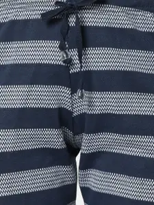 MACK JONNEY Women Blue Striped Lounge Shorts