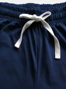 Nite Flite Women Navy Blue Solid Picasso Night Suit