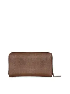 ESBEDA Women Coffee Brown Solid Zip Around Wallet
