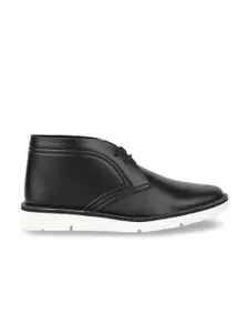 Bata Men Black Solid Leather Derbys