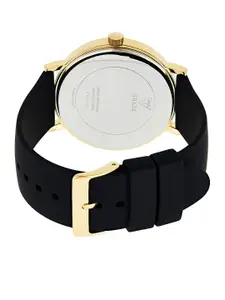 GUESS Men Black & Gold-Toned Analogue Watch W1161G1