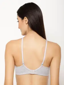 Floret Pack of 2 Grey Melange Solid Non-Wired Heavily Padded Push-Up Bras T3010