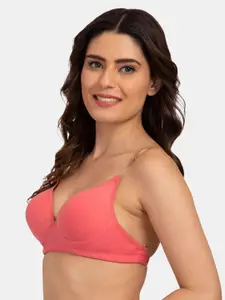Tweens Coral Pink Solid Non-Wired Heavily Padded Everyday Bra TW-915900-2PC-CRL-30B