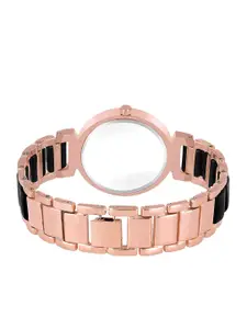 SWADESI STUFF Girls Black & Rose Gold Analogue Watch Meenu Black