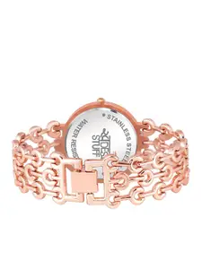 SWADESI STUFF Girls Rose Gold Analogue Watch metal black 61b