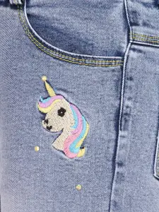 CUTECUMBER Girls Blue Regular Fit Mid-Rise Clean Look Jeans