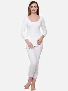 BODYCARE INSIDER Women Off-White Solid Thermal Top