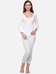 BODYCARE INSIDER Women Off-White Solid Thermal Top