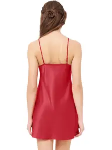 Amante Women Red Solid Nightdress