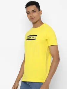 Allen Solly Men Yellow Printed Round Neck T-shirt
