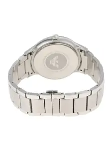 Emporio Armani Men Silver-Toned & Black Analogue Watch AR11181