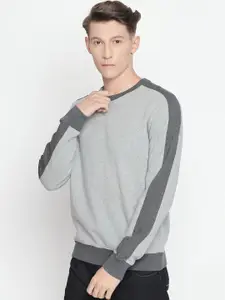 Basics Men Grey Colourblocked Lightweight Sporty Jacket