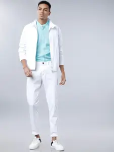 HIGHLANDER Men Blue Slim Fit Solid Casual Shirt