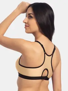 KOMLI Pack Of 2 Beige Solid Non-Wired Lightly Padded Push-Up Bra