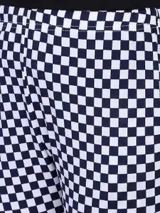 PROTEENS Women White & Navy Blue Checked Lounge Pant