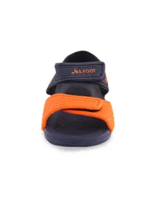 Yellow Bee Boys Navy Blue & Orange Colourblocked Comfort Sandals